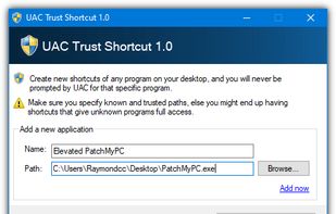UAC Trust Shortcut screenshot 2
