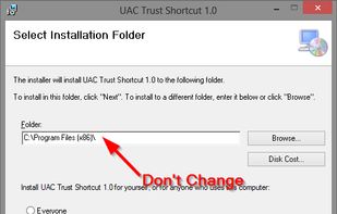 UAC Trust Shortcut screenshot 1