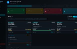 Drone and equipment register with service intervals and status