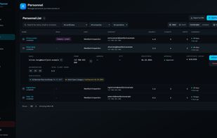 Personnel list with certificates and expiry warnings