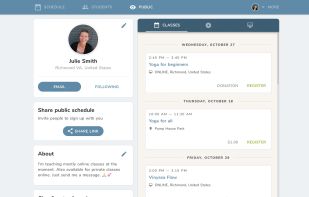 Public schedule page