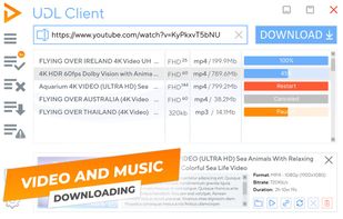 Simultaneous downloading of multiple video and audio files