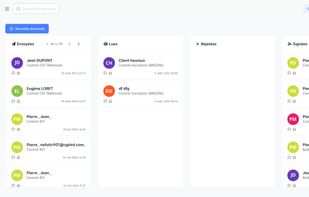 Signature list (kanban mode)