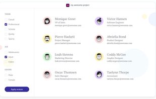 UI Faces screenshot 1