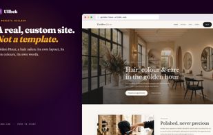 A real, custom site. Not a template. Golden Hour, a hair salon: its own layout, its own colours, its own words.