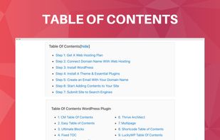 Table of Contents Block by Ultimate Blocks