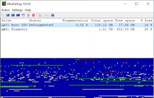 Defragmentation results
