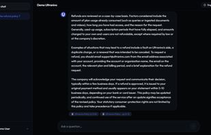 Every answer cites its source — the exact page of a document, or the exact moment in a video.