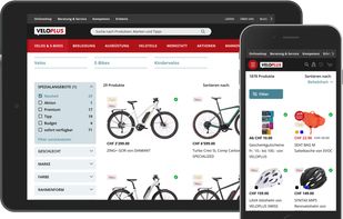 No. 1 online shop for bicycle accessories, bicycles and e-bikes in Switzerland, with return processes, evaluation, product configurators, search with type-ahead suggestions from the CMS and product catalog and self-service portal with user profile and order information.

