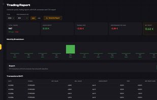 The unCoded Trading Report — easily generate reports and overviews at no additional cost.
