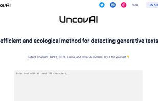An efficient and ecological method for detecting generative texts ?? UncovAI Website