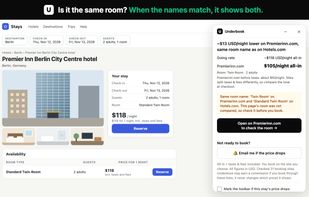 Is it the same room? When the names match, it shows both.