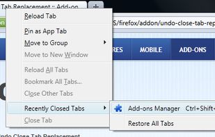 Undo Close Tab Replacement screenshot 1