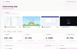 Dashboard: one panel for every website, database, mailbox and DNS zone