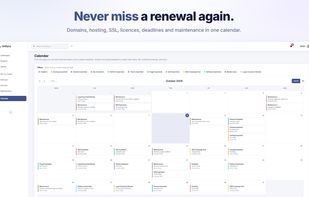 Never miss an expiration again with a unified calendar for domains, SSL and maintenance tasks...