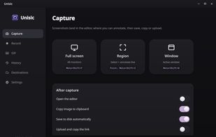 Main menu of the app