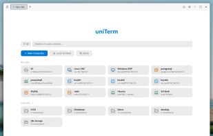 Start Tab — Connection cards for quick access