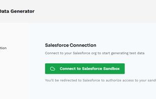 Salesforce connection page with one-click OAuth authorization button