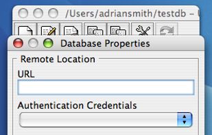 Max OS X - Database Properties