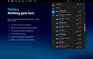 History keeps your timestamps and the app it came from for later
