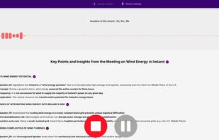 Recording a meeting and get real-time key points