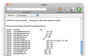 UnRarX screenshot 2