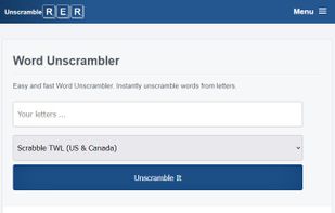 Word Unscrambler - Unscramblerer.com screenshot 1