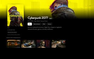 Game details with metadata, background, cover and screenshots