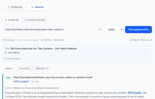 Inbound internal linking suggestions