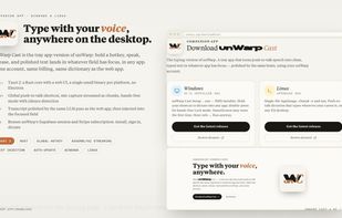 Cast desktop dictation: hold a hotkey, speak, and release to insert polished text into any app on Windows or Linux.