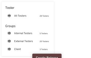 Manage Members, Permission Groups, Distribution Groups and Testers.
