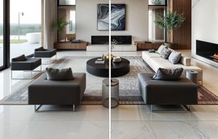 Interior before and after upsampling