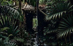 Jungle before and after upsampling