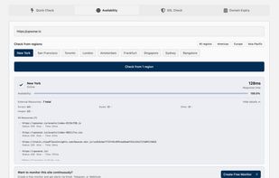 Example check result of dependencies