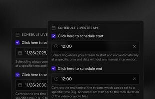 Schedule prerecorded live streams to start and end automatically.