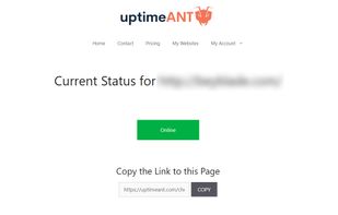 An example of a status page for a domain. This allows your customers (should you choose to link this page) to check up on the status of your site and see if the problem is being dealt with.