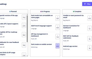 Visualize and share your roadmap in one simple overview, keeping everyone aligned