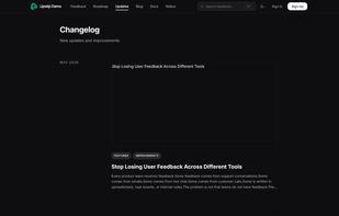 Changelog Page