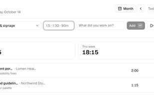 Today: quick entry, one-tap timer and the day's entries