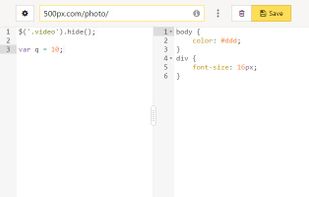 User JavaScript and CSS screenshot 1