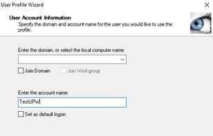 User Profile Wizard screenshot 2