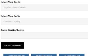 Random Username Generator - Example Gamer Search