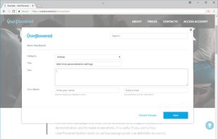 The website widget, creating a feedback