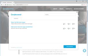 The website widget with feedback list