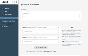 UserTest.io screenshot 1