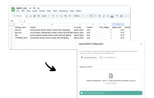 Uwear catalog batch workflow for generating up to 10,000 fashion products.