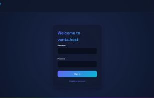 Vanta.host registration and logging in system