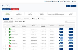 Manage all of your employees on one page. Scale-up and down their cloud computers.
