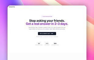 Custom consulting services provide real answers from verified testers in 2-3 days