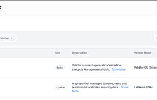System management view for tracking validated systems, versions, and approval status.
